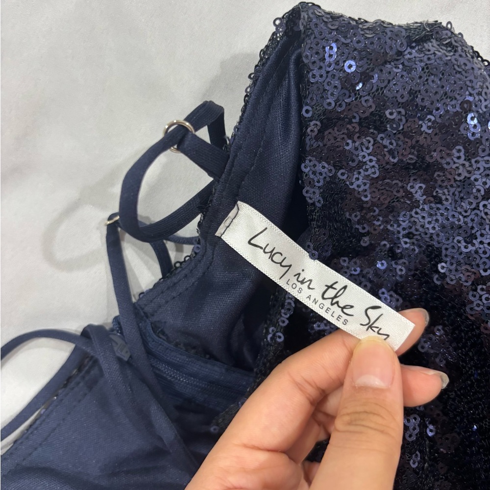 Lucy in the Sky Sparkling Midnight Mini Dress - Picture 2 of 3